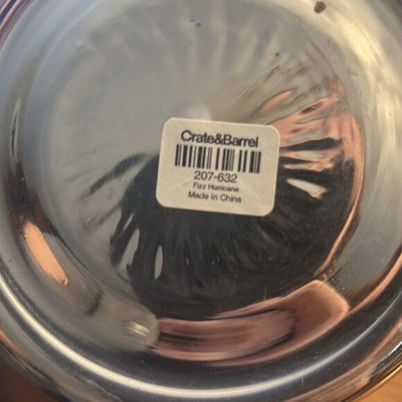 Crate & Barrel Glass Silver Stripe Pillar Pair of Candle Holders - Picture 6 of 8